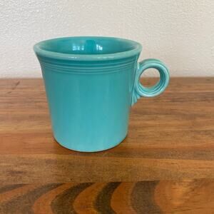 Fiesta Ware Homer Laughlin Coffee Mug Ring Handle Turquoise Teal EUC